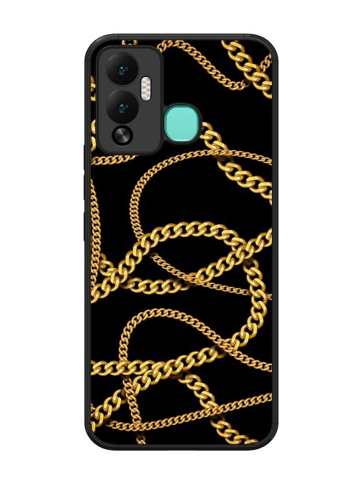 Decorative Golde Chain Glossy Metal Phone Cover for Infinix Hot 12 Play Zapvi