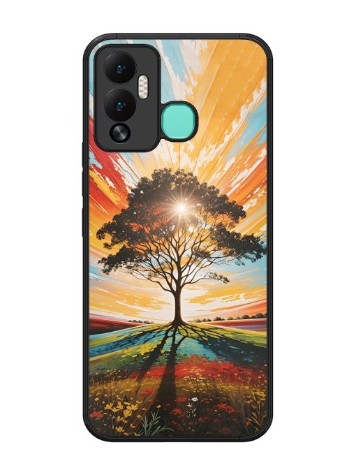 Abstract Tree Colorful Art Glossy Metal Phone Cover for Infinix Hot 12 Play Zapvi