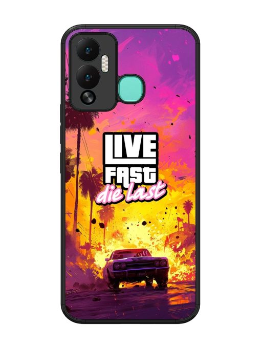 Live Fast Glossy Metal Phone Cover for Infinix Hot 12 Play Zapvi