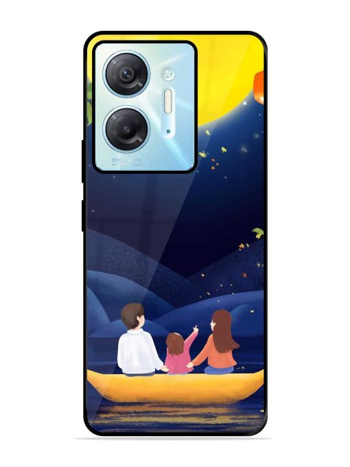 Happy Family And Beautiful View Glossy Metal Phone Cover for Infinix Hot 30 (5G) Zapvi