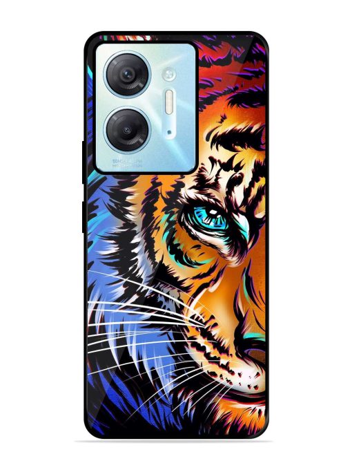 Colorful Lion Art Glossy Metal Phone Cover for Infinix Hot 30 (5G) Zapvi