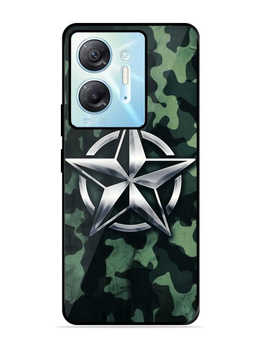 Indian Army Star Design Glossy Metal Phone Cover for Infinix Hot 30 (5G) Zapvi