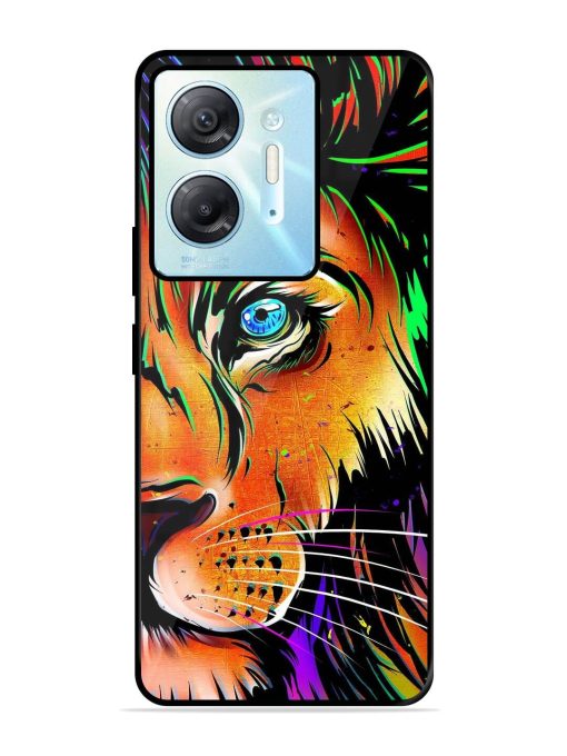 Colorful Lion Design Glossy Metal TPU Phone Cover for Infinix Hot 30 (5G) Zapvi