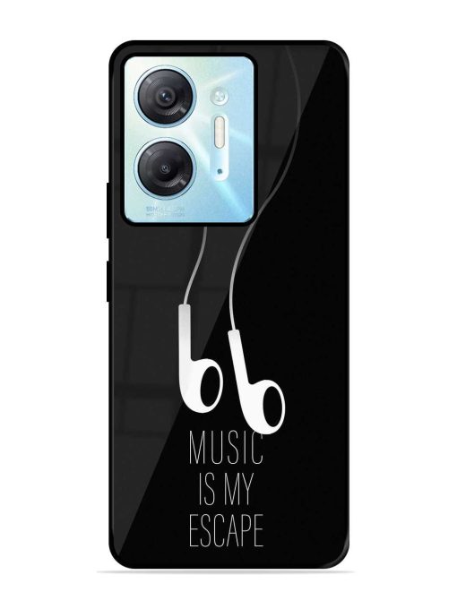 Music Is My Escape Glossy Metal Phone Cover for Infinix Hot 30 (5G) Zapvi