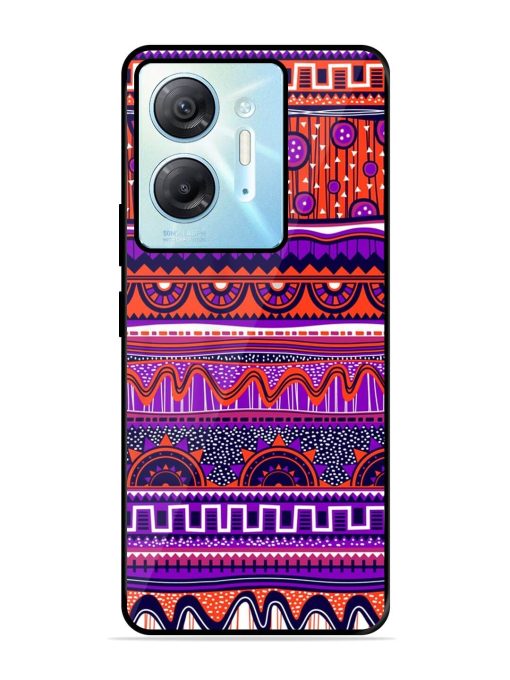 Ethnic Seamless Pattern Glossy Metal TPU Phone Cover for Infinix Hot 30 (5G) Zapvi