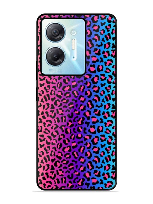 Colorful Leopard Seamless Glossy Metal Phone Cover for Infinix Hot 30 (5G) Zapvi