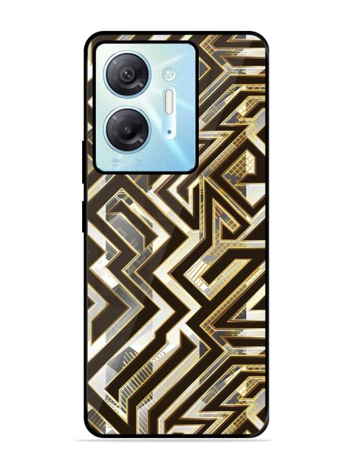 Technology Geometric Seamless Glossy Metal Phone Cover for Infinix Hot 30 (5G) Zapvi