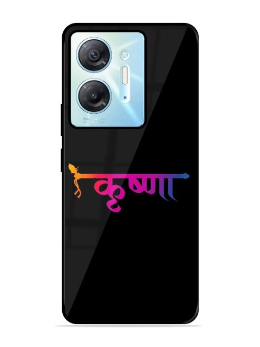 Krishna Typo Glossy Metal Phone Cover for Infinix Hot 30 (5G) Zapvi