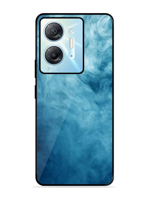 Blue Smoke Art Glossy Metal Phone Cover for Infinix Hot 30 (5G) Zapvi