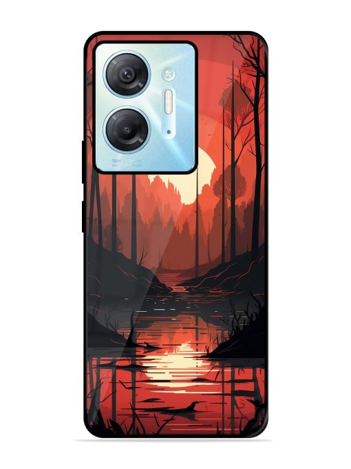 Natural Landscape Glossy Metal Phone Cover for Infinix Hot 30 (5G)