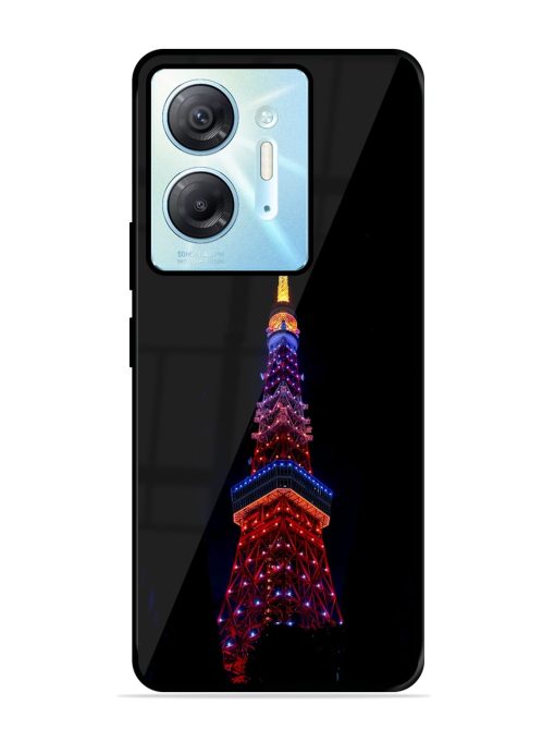 Eiffel Tower Night View Glossy Metal Phone Cover for Infinix Hot 30 (5G) Zapvi