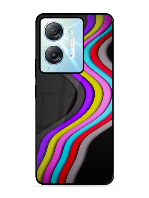 Liquid Blue Abstract Glossy Metal Phone Cover for Infinix Hot 30 (5G)