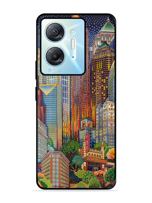 Cityscapes Art Glossy Metal Phone Cover for Infinix Hot 30 (5G)