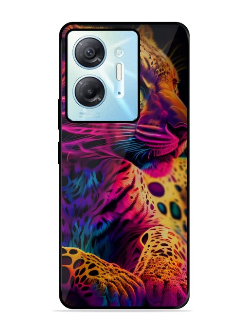 Leopard Art Glossy Metal Phone Cover for Infinix Hot 30 (5G) Zapvi