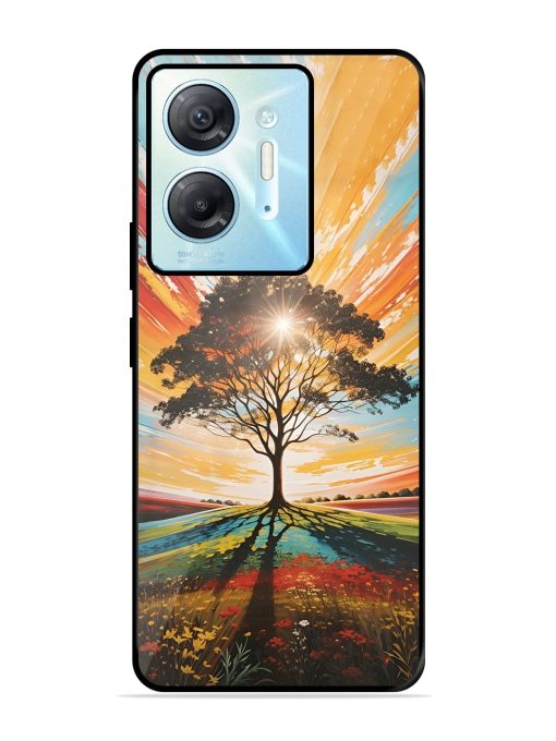 Abstract Tree Colorful Art Glossy Metal Phone Cover for Infinix Hot 30 (5G) Zapvi