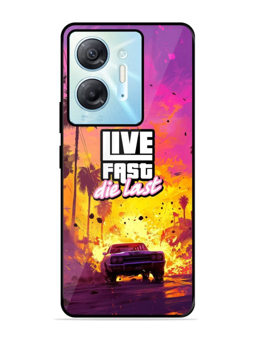 Live Fast Glossy Metal Phone Cover for Infinix Hot 30 (5G)