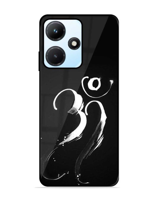 Om Logo Glossy Metal Phone Cover for Infinix Hot 30I Zapvi