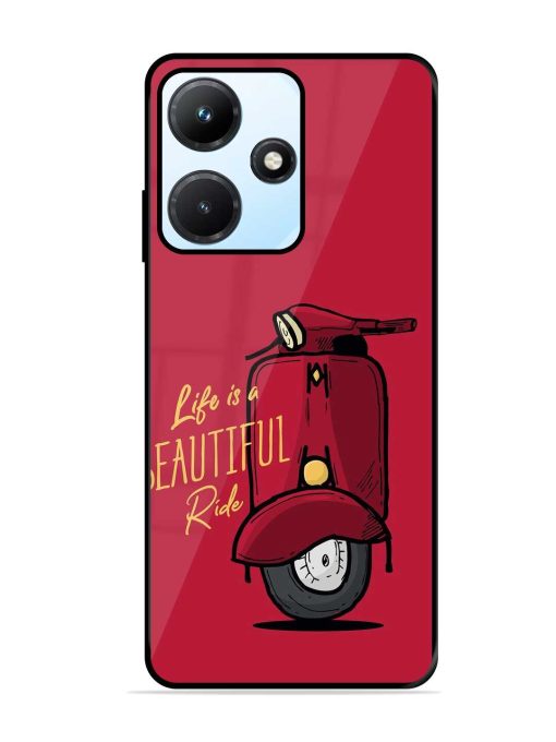 Life Is Beautiful Rides Glossy Metal Phone Cover for Infinix Hot 30I Zapvi