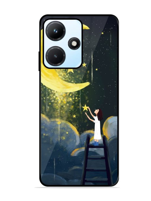 Moonlight Healing Night Illustration Glossy Metal TPU Phone Cover for Infinix Hot 30I