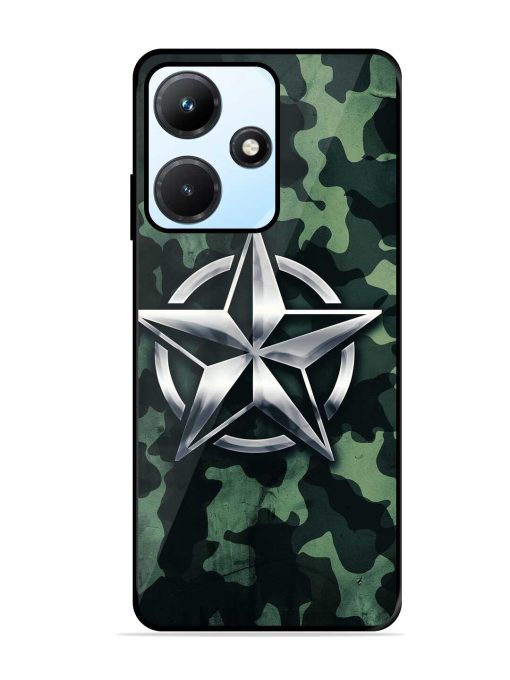 Indian Army Star Design Glossy Metal Phone Cover for Infinix Hot 30I Zapvi