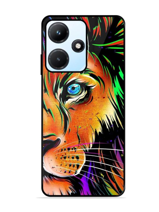 Colorful Lion Design Glossy Metal TPU Phone Cover for Infinix Hot 30I Zapvi