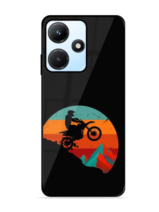 Mountain Bike Glossy Metal Phone Cover for Infinix Hot 30I Zapvi