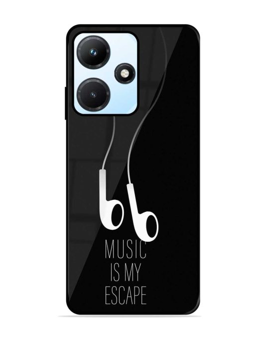 Music Is My Escape Glossy Metal Phone Cover for Infinix Hot 30I Zapvi