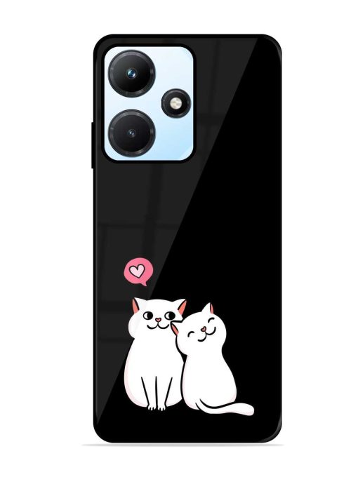 Cat Love Glossy Metal Phone Cover for Infinix Hot 30I Zapvi