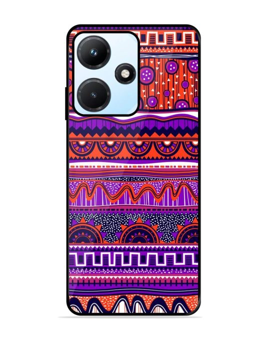 Ethnic Seamless Pattern Glossy Metal TPU Phone Cover for Infinix Hot 30I