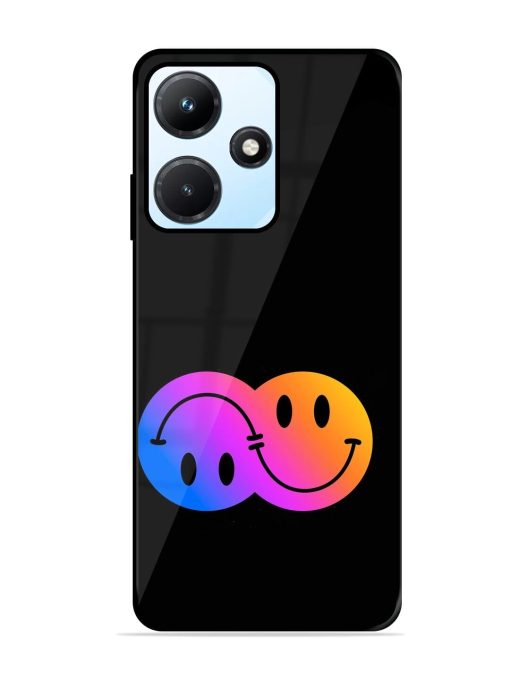 Gradient Smile Art Glossy Metal TPU Phone Cover for Infinix Hot 30I Zapvi