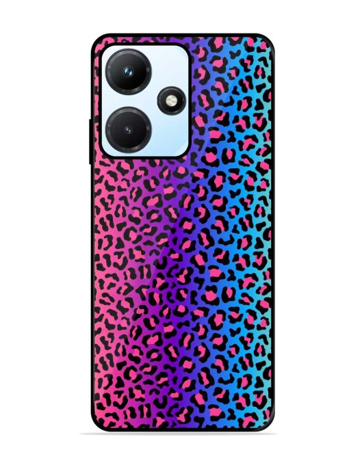 Colorful Leopard Seamless Glossy Metal Phone Cover for Infinix Hot 30I Zapvi