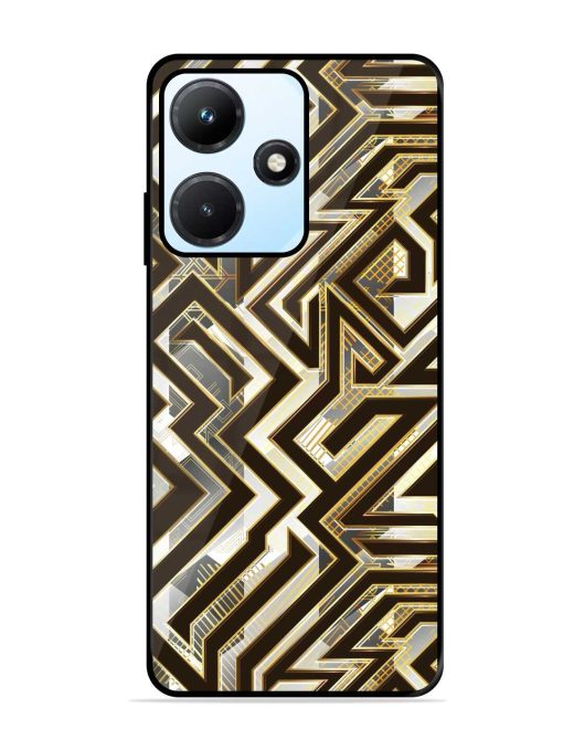 Technology Geometric Seamless Glossy Metal Phone Cover for Infinix Hot 30I Zapvi