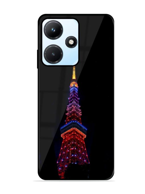 Eiffel Tower Night View Glossy Metal Phone Cover for Infinix Hot 30I Zapvi