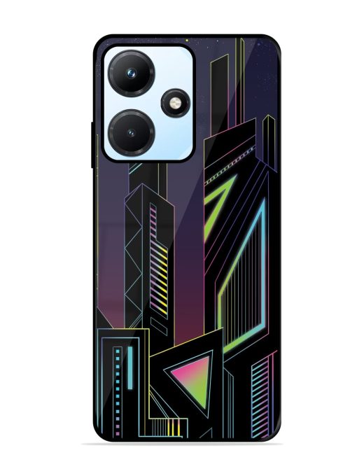 Neon Dreamscape Glossy Metal Phone Cover for Infinix Hot 30I Zapvi