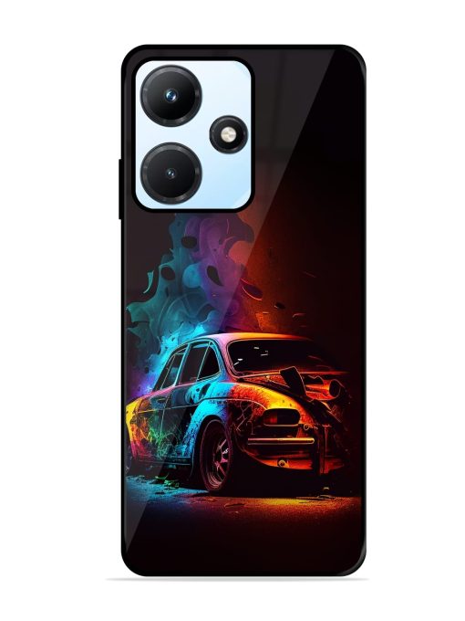 High Classic Car Art Glossy Metal Phone Cover for Infinix Hot 30I