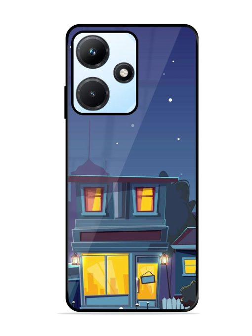 Vector Night House Glossy Metal Phone Cover for Infinix Hot 30I Zapvi