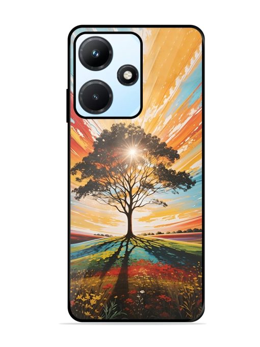 Abstract Tree Colorful Art Glossy Metal Phone Cover for Infinix Hot 30I Zapvi