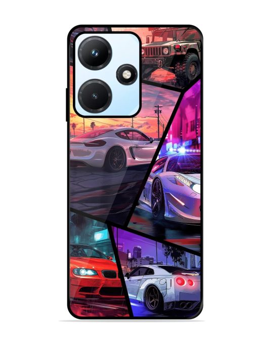 Ride In Pixels Glossy Metal Phone Cover for Infinix Hot 30I Zapvi