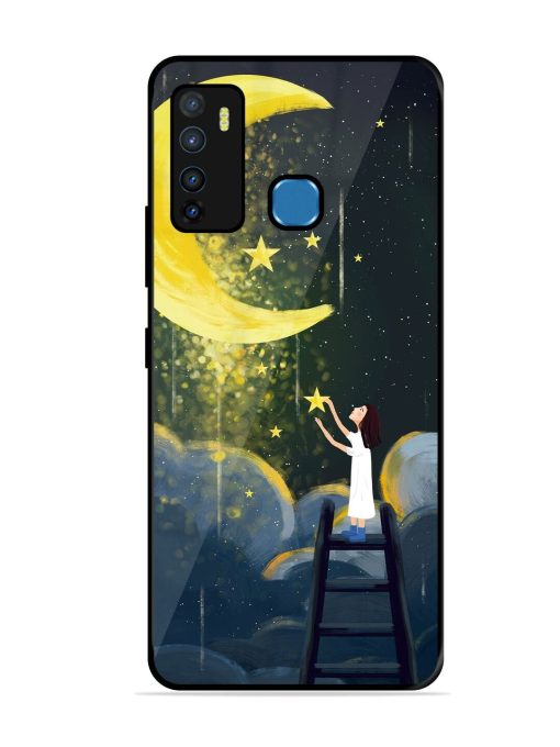 Moonlight Healing Night Illustration Glossy Metal TPU Phone Cover for Infinix Hot 9