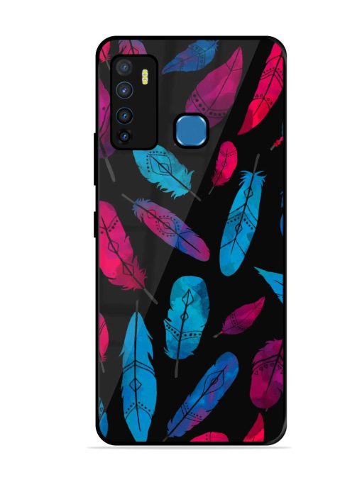 Feather Art Glossy Metal Phone Cover for Infinix Hot 9