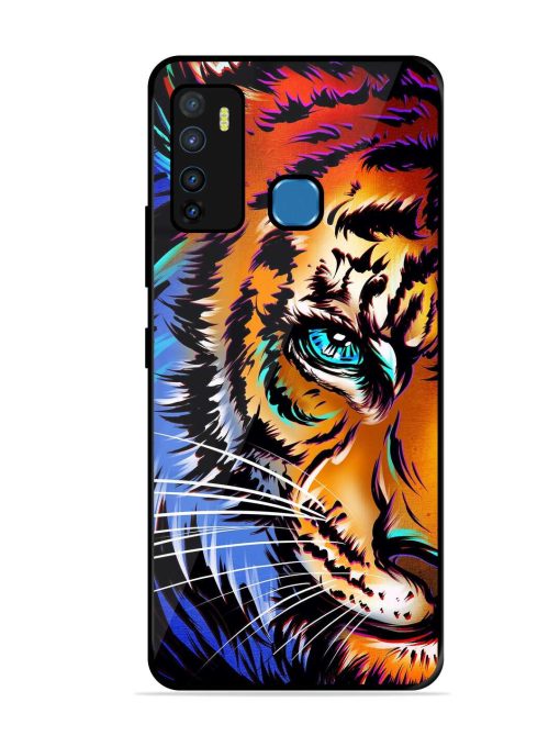 Colorful Lion Art Glossy Metal Phone Cover for Infinix Hot 9