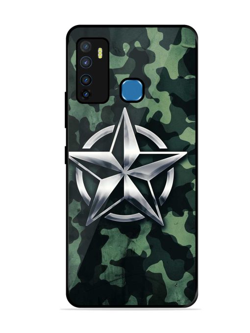 Indian Army Star Design Glossy Metal Phone Cover for Infinix Hot 9