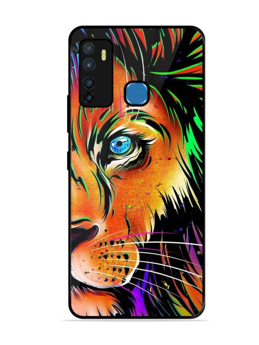 Colorful Lion Design Glossy Metal TPU Phone Cover for Infinix Hot 9