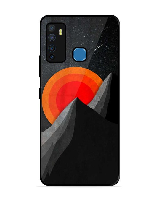 Black Mountain Glossy Metal Phone Cover for Infinix Hot 9