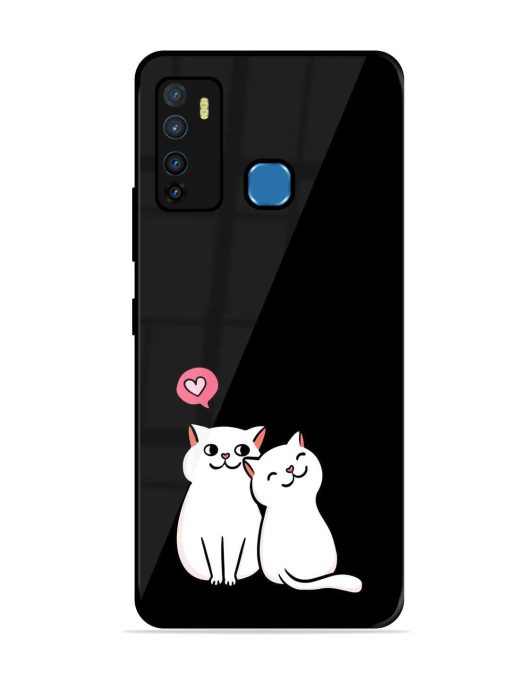 Cat Love Glossy Metal Phone Cover for Infinix Hot 9