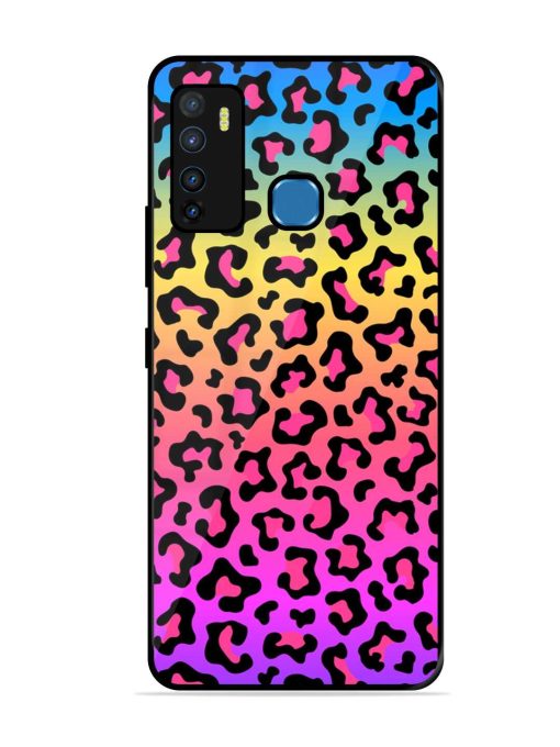 Neon Rainbow Colored Glossy Metal Phone Cover for Infinix Hot 9