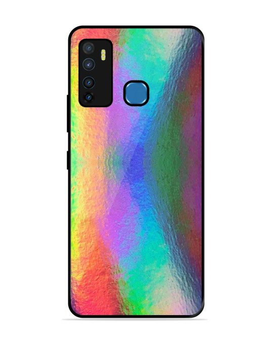 Colorful Holographic Background Glossy Metal TPU Phone Cover for Infinix Hot 9