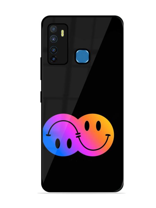 Gradient Smile Art Glossy Metal TPU Phone Cover for Infinix Hot 9