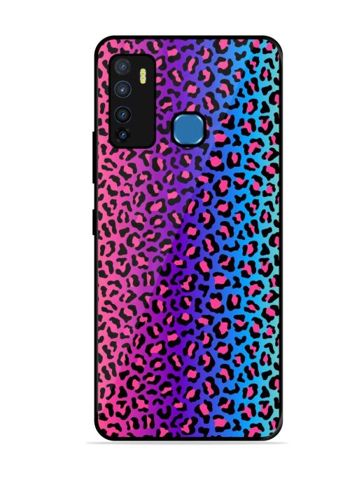 Colorful Leopard Seamless Glossy Metal Phone Cover for Infinix Hot 9