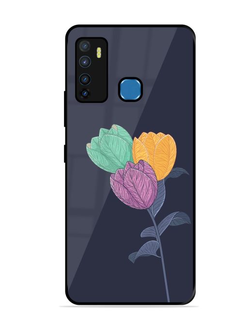 Flower Vector Glossy Metal Phone Cover for Infinix Hot 9